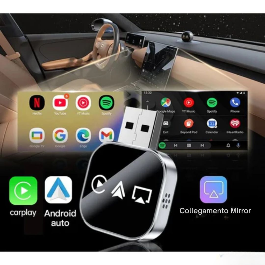 Adattatore wireless 3-in-1 CarPlay (Apple/Android)