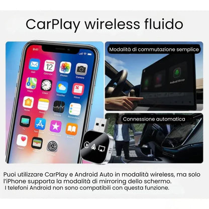 Adattatore wireless 3-in-1 CarPlay (Apple/Android)