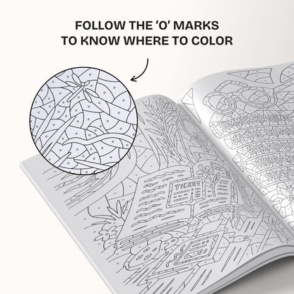 Libro da colorare monocolore per ritrovare la calma interiore e riflettere su se stessi